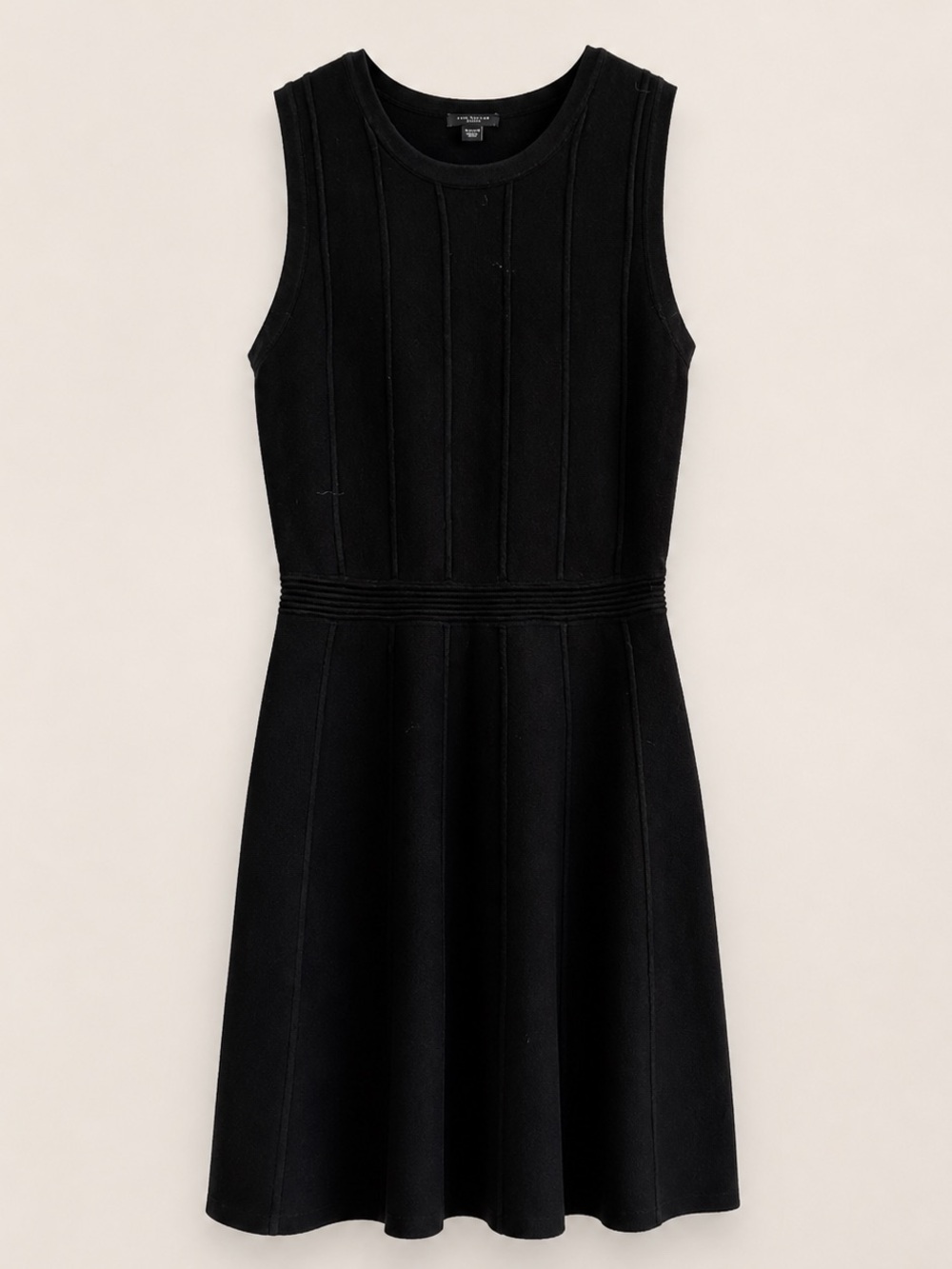 Ann Taylor Black Sleeveless Knit Fit-and-Flare Dress